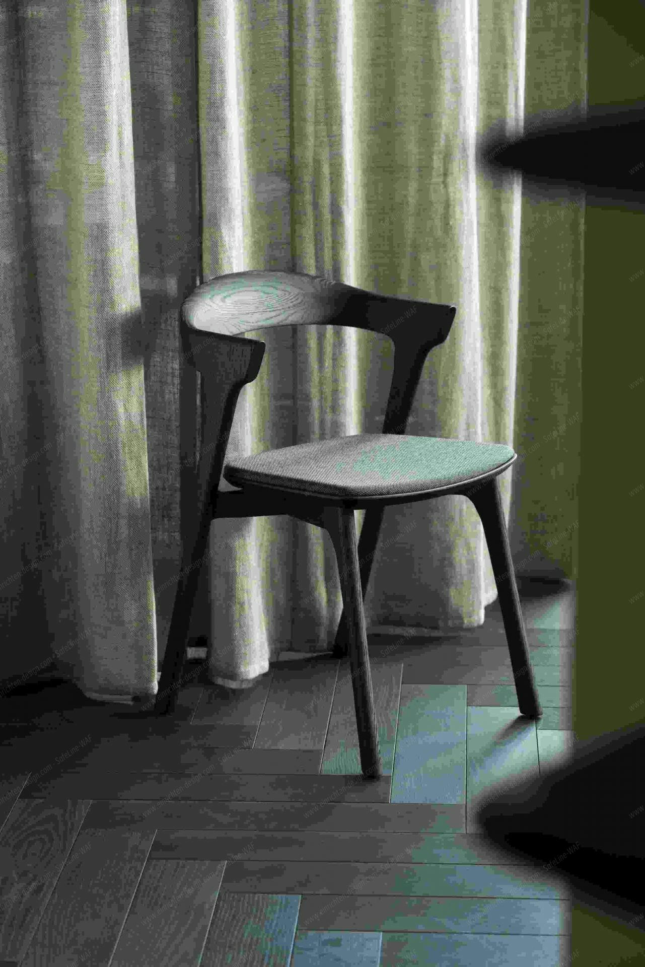 Bok chair brown oak / black fabric Ethnicraft 