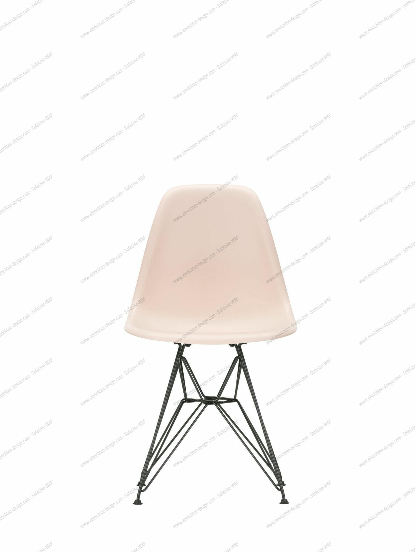 Eames Plastic Side Chair DSR Chair Vitra Black-Pale Pink