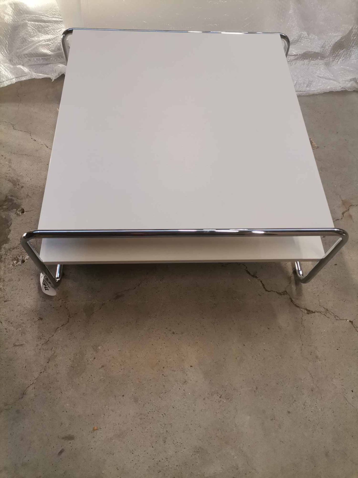 B 20 A/1 Coffee tables CHROME / ASH OPEN PORING COATED RAL 9010 Thonet IMPERFECT ITEMS