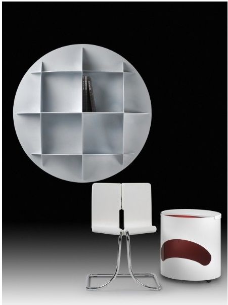 Minicontinental AL spherical bookcase White Industrie Carnovali