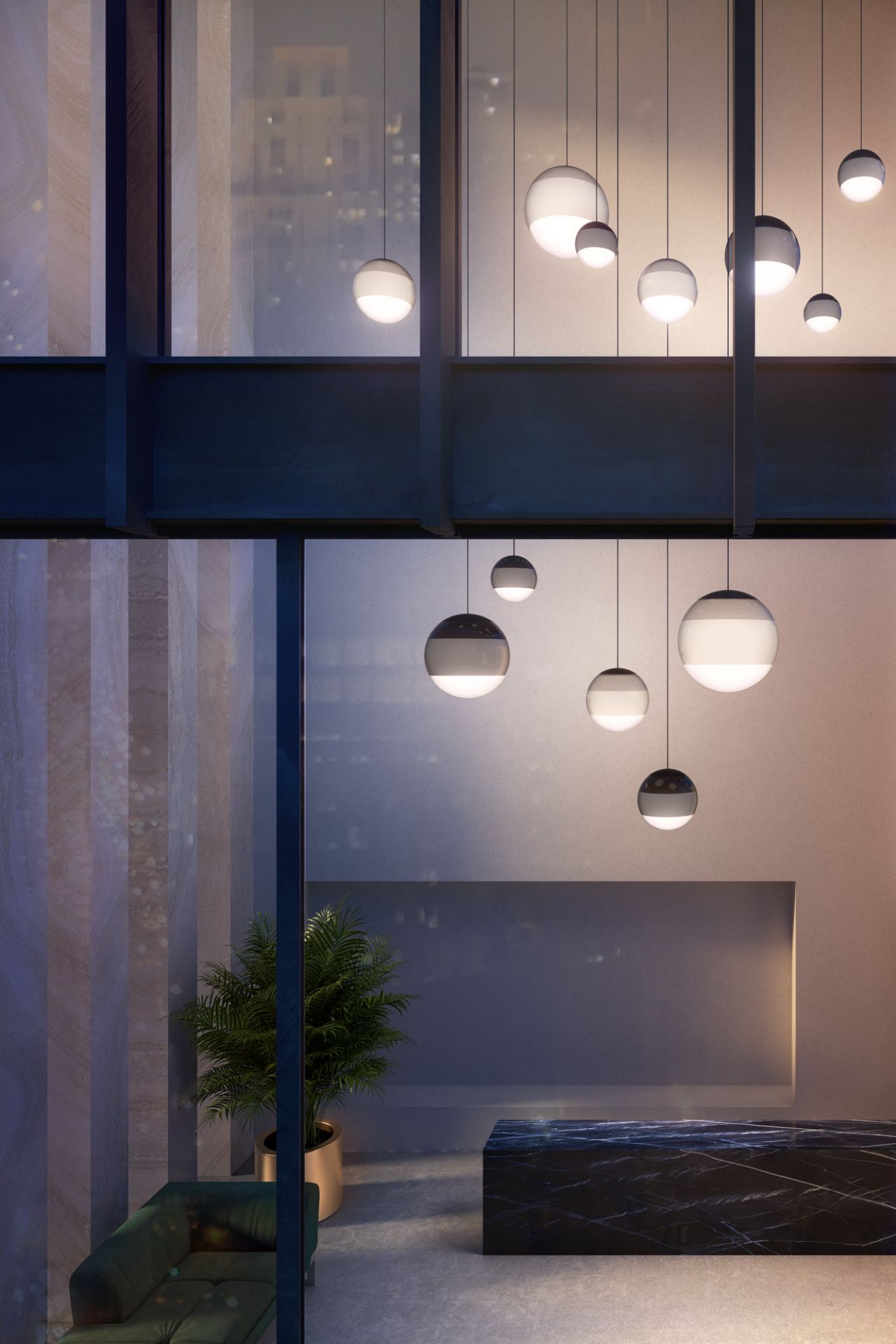Dipping Light 20 LED Pendant light Marset green