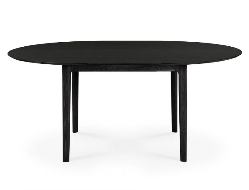 Bok Extendable Table round Oak black Ethnicraft