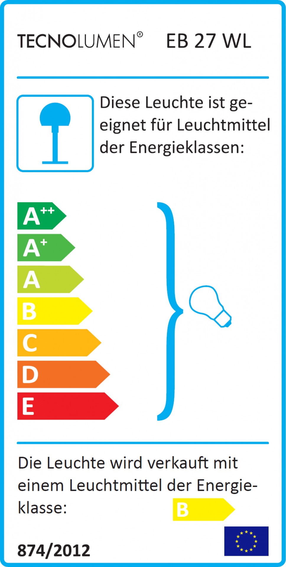 EB 27 WL Wall lamp Tecnolumen