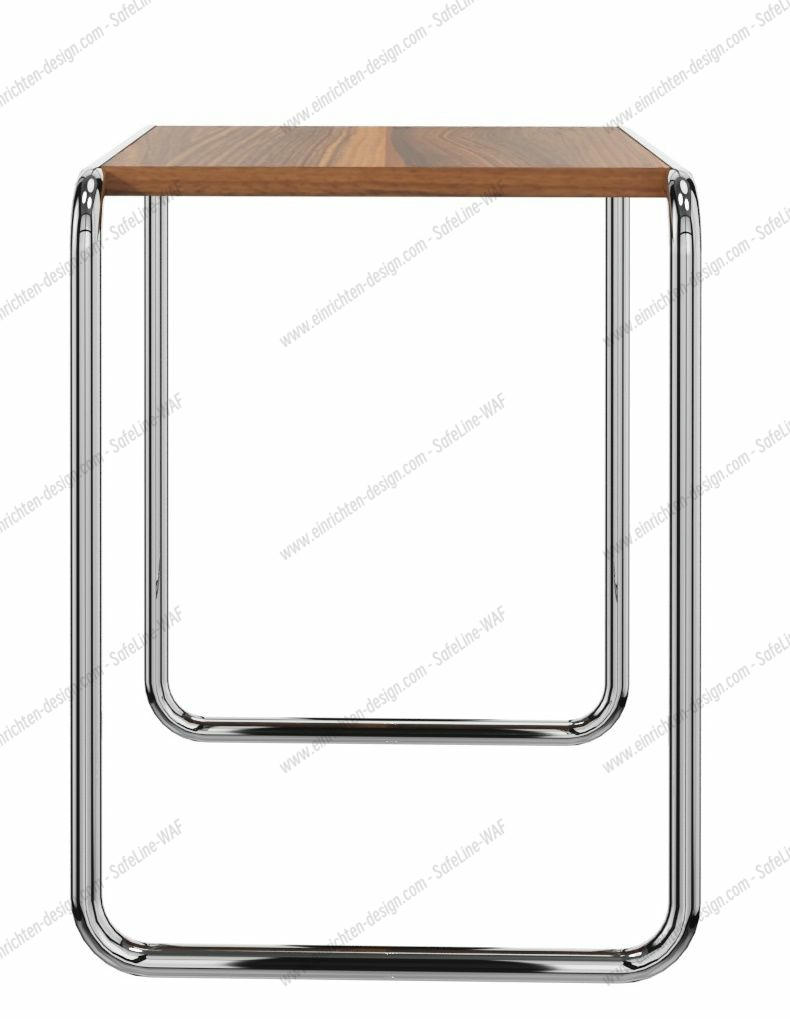 B 9 b Side table WALNUT TREE MASSIVE OILED / CHROME Thonet SINGLE PIECES