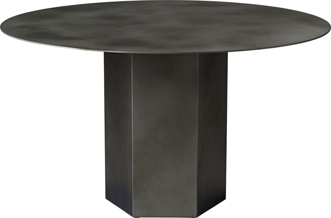 Epic Dining Table Round Misty Gray Steel Gubi