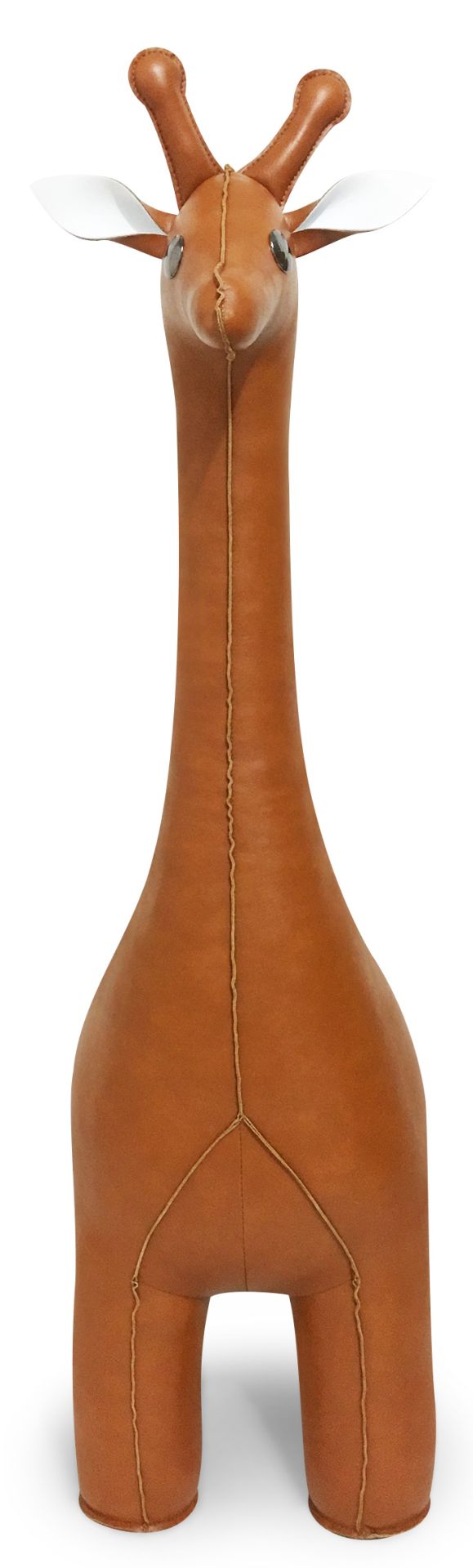 Ledertier XXL Giraffe Zuny, ein dekoratives und handgefertigtes Stofftier aus hochwertigem Leder, ideal als Deko-Objekt.