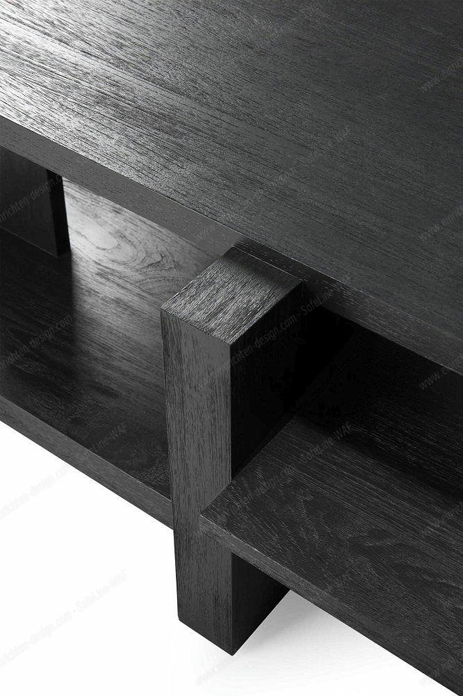 Teak Abstract Coffee table Black Ethnicraft