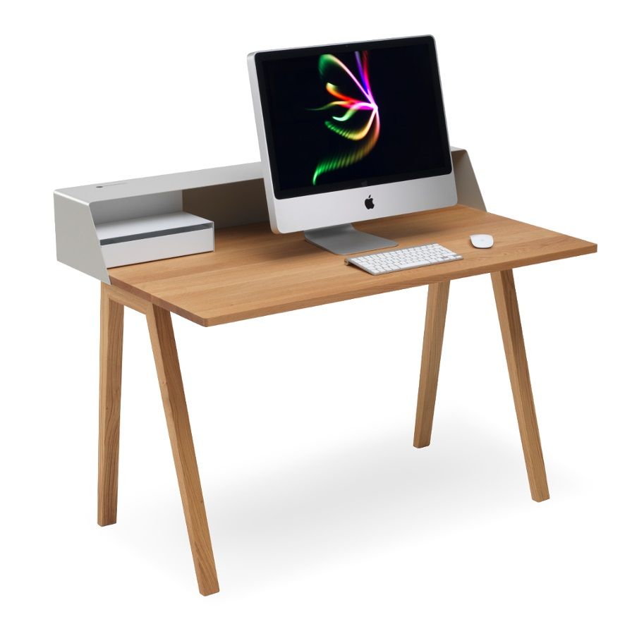 PS05 Secretary desk silk grey/oak Müller Möbelfabrikation