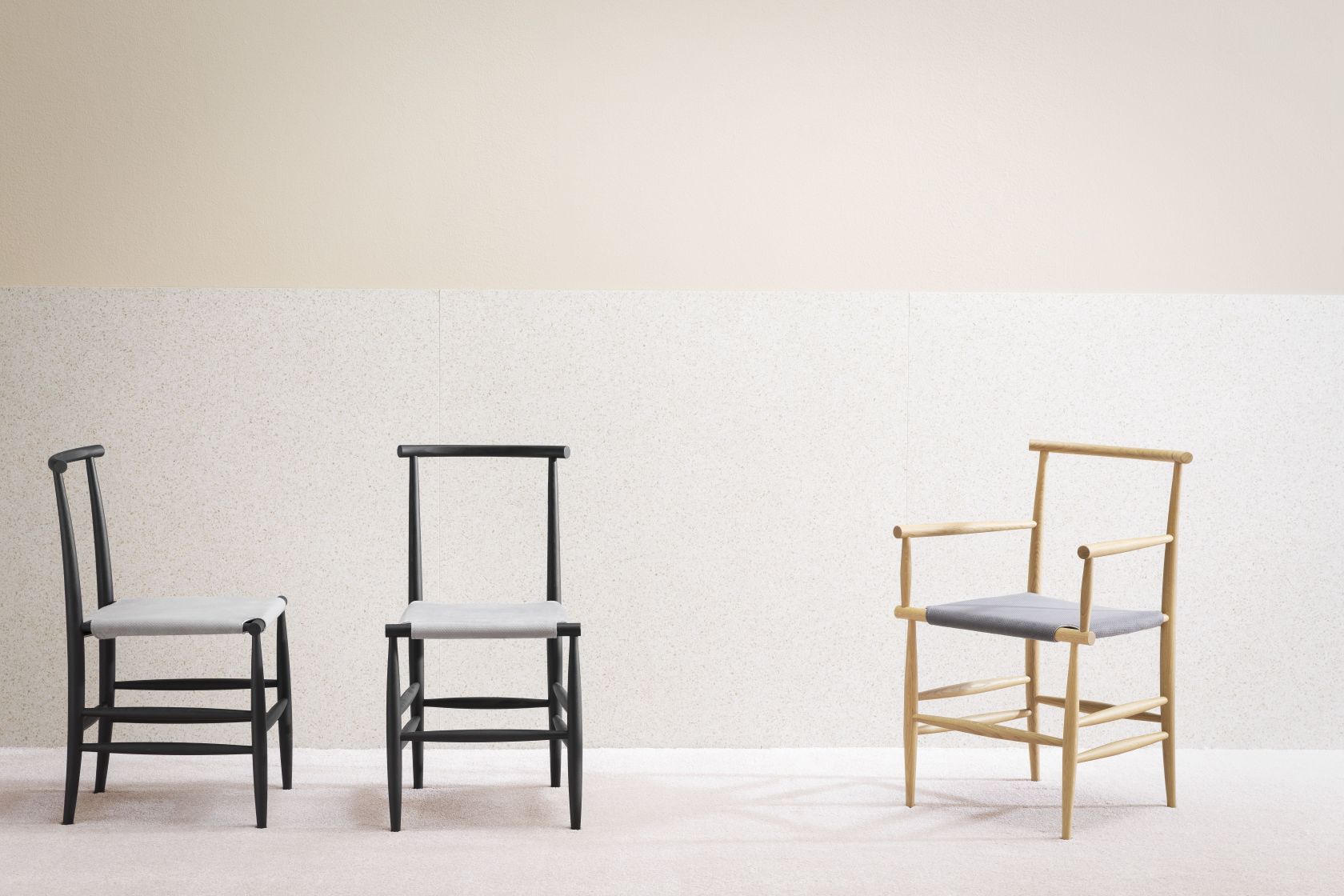 Pelleossa Chair black - straw Miniforms