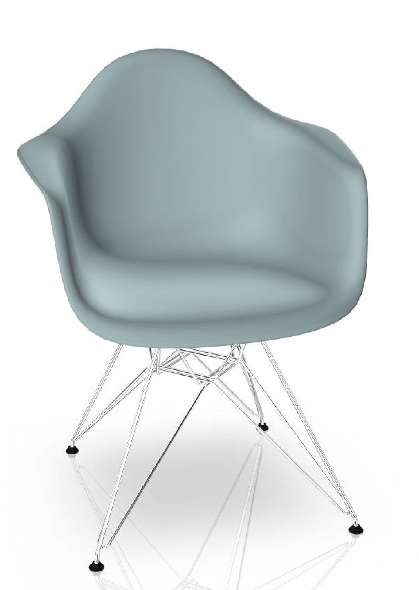Eames Plastic Arm Chair DAR Chair Vitra Chrome - Ice grey