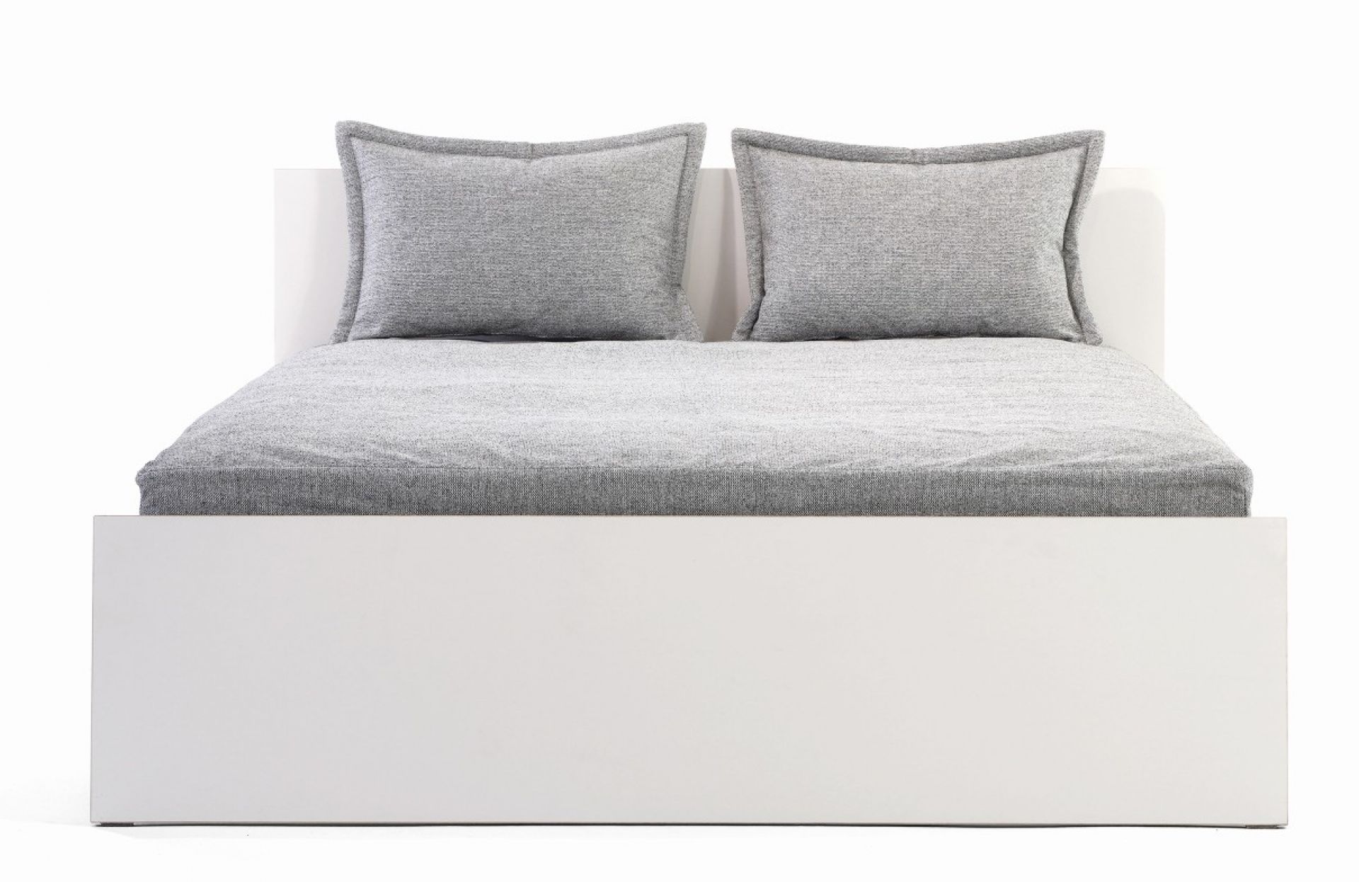 Stockholm bed birch multiplex with high headboard 160 white Richard Lampert 