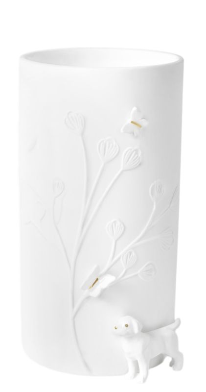 Vase dog standing wheels