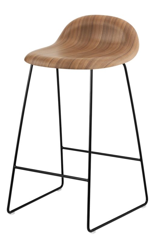 3D bar stool 65 wood - Sledge Base Gubi