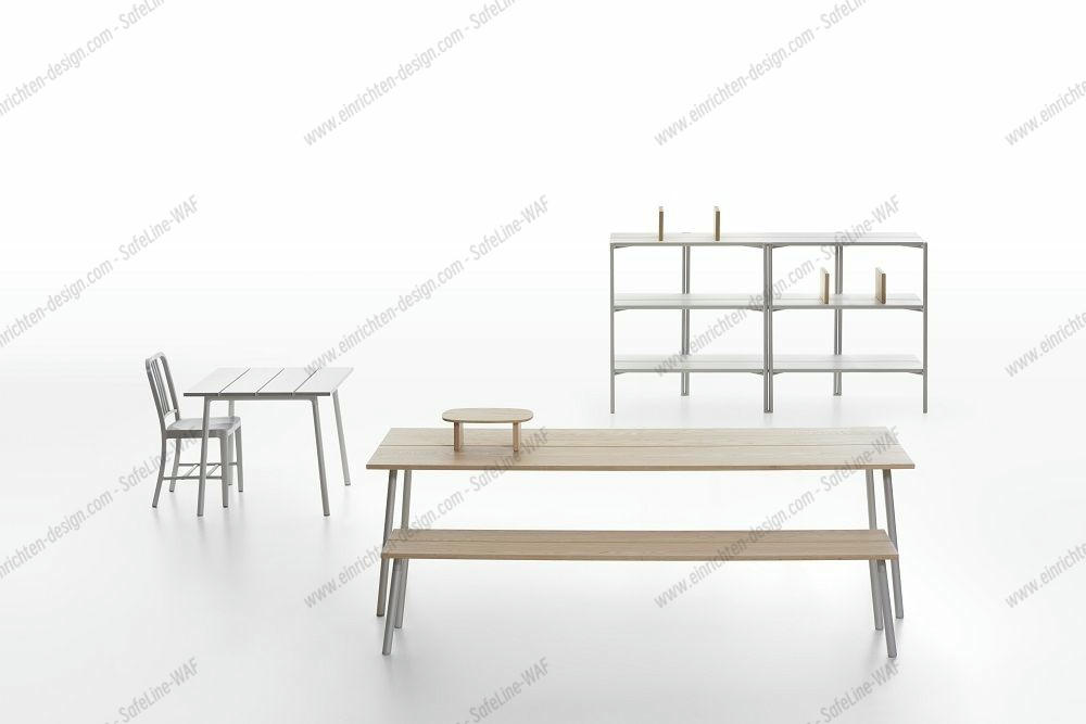 Emeco Run Shelf Regal in Schwarz/Esche: Modernes Designregal für Wohnzimmer und Büro. Möbel für stilvolle Einrichtung.