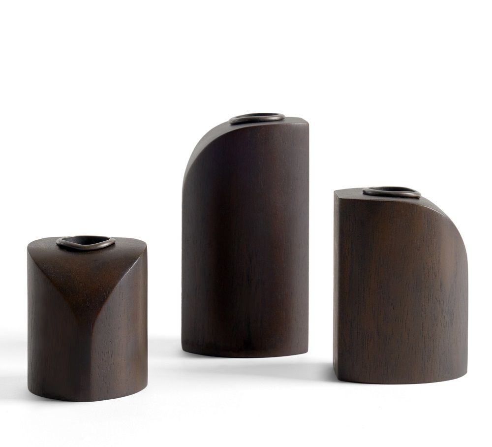 PI Candlestick Set of 3 Mahogany Ethnicraft