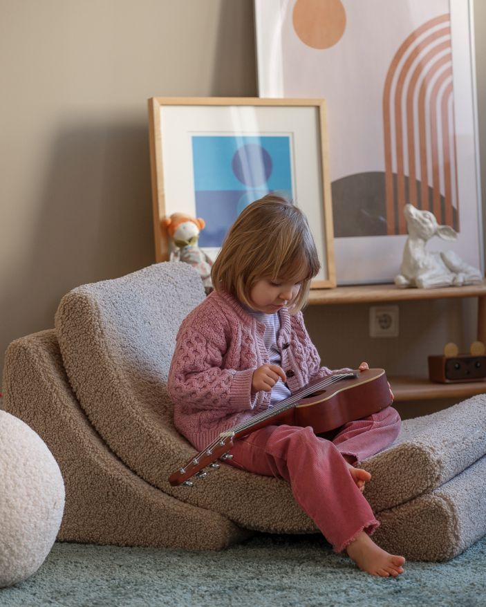 Moon children's armchair teddy fabric Wigiwama
