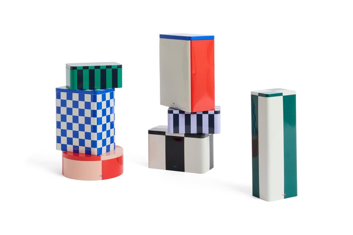 Small Green and Dark Blue Tin Container Storage Box by Hay