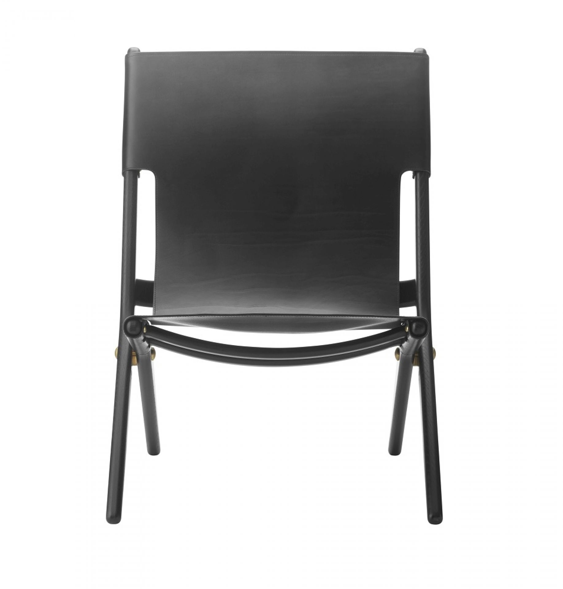 Saxe Chair black stained oak - black leather by Lassen