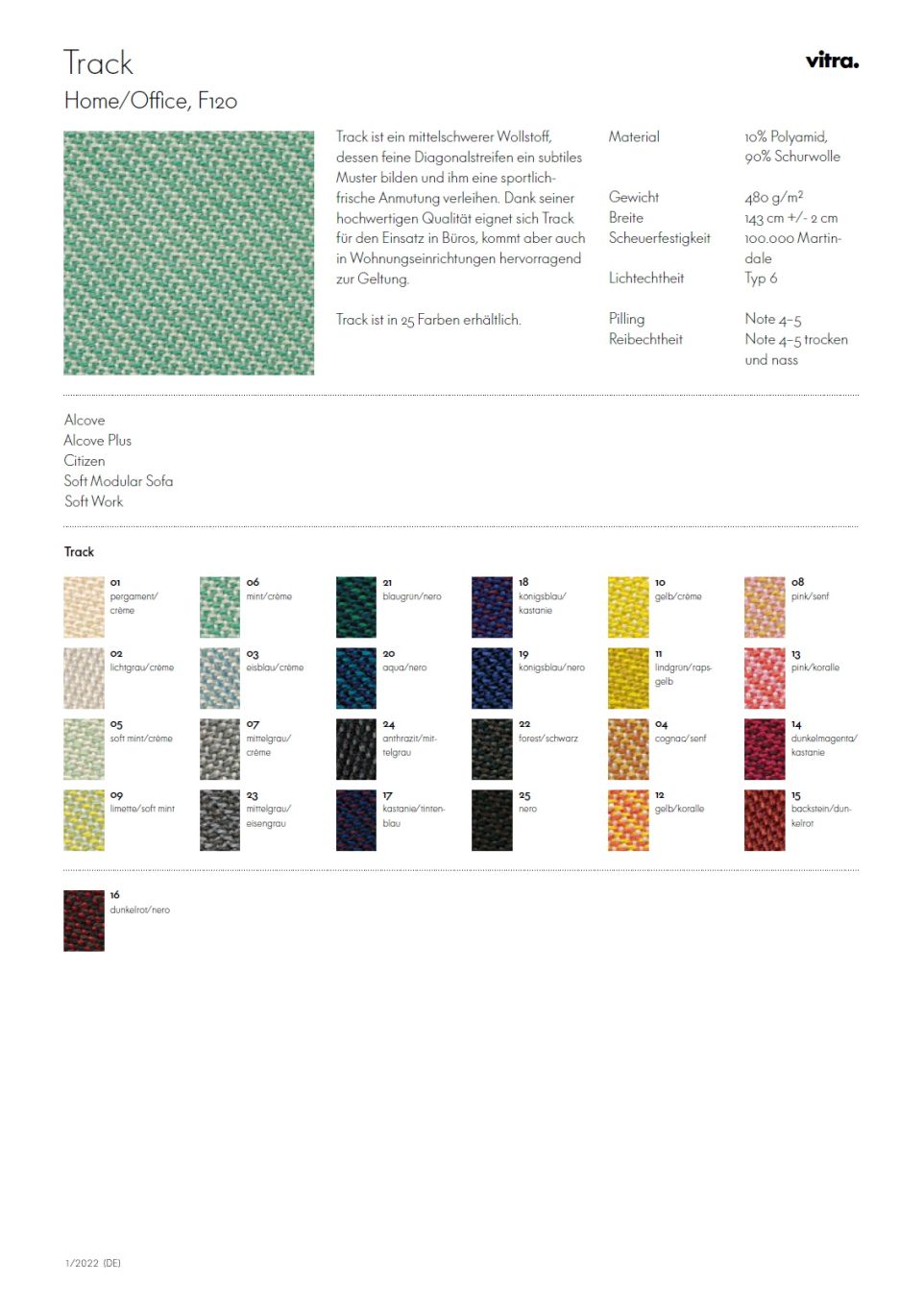 Sample card Track Vitra