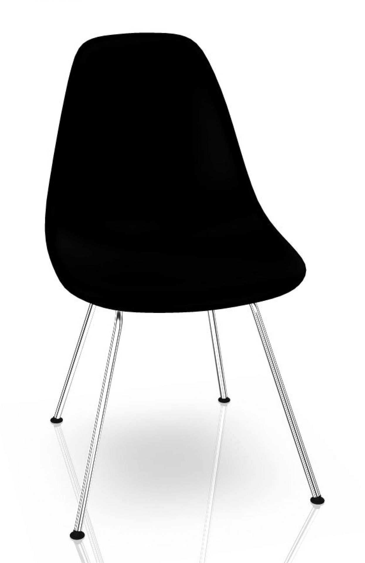 Eames Plastic Side Chair DSX Chair Vitra Chrome - Deep black