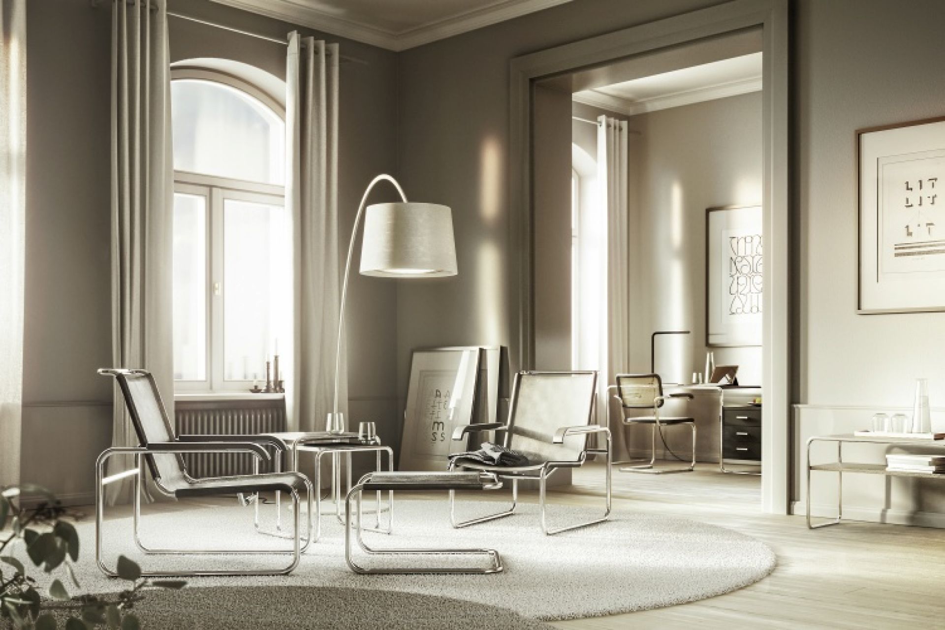 B 10 steel tube classic side table Thonet