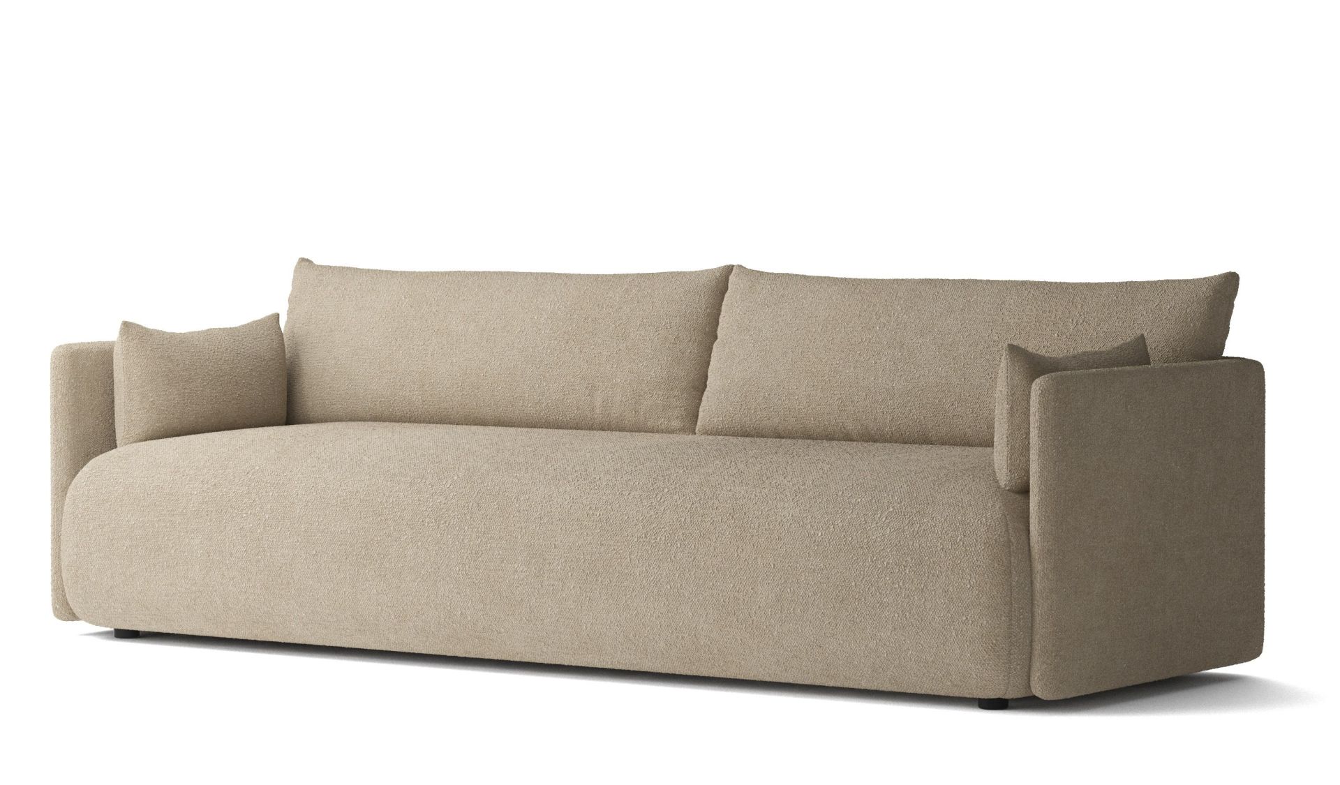 Beige Offset Sofa von Audo Copenhagen, modernes 3-Sitzer Sofa mit minimalistischem Design für Wohnzimmer.
