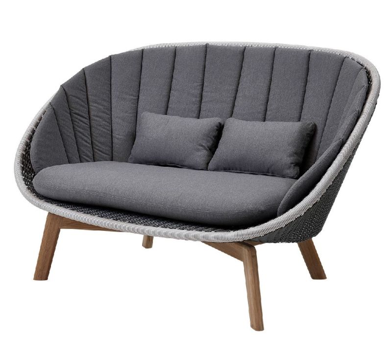 Peacock Outdoor 2-seater sofa fibre with cushion grey Cane-Line