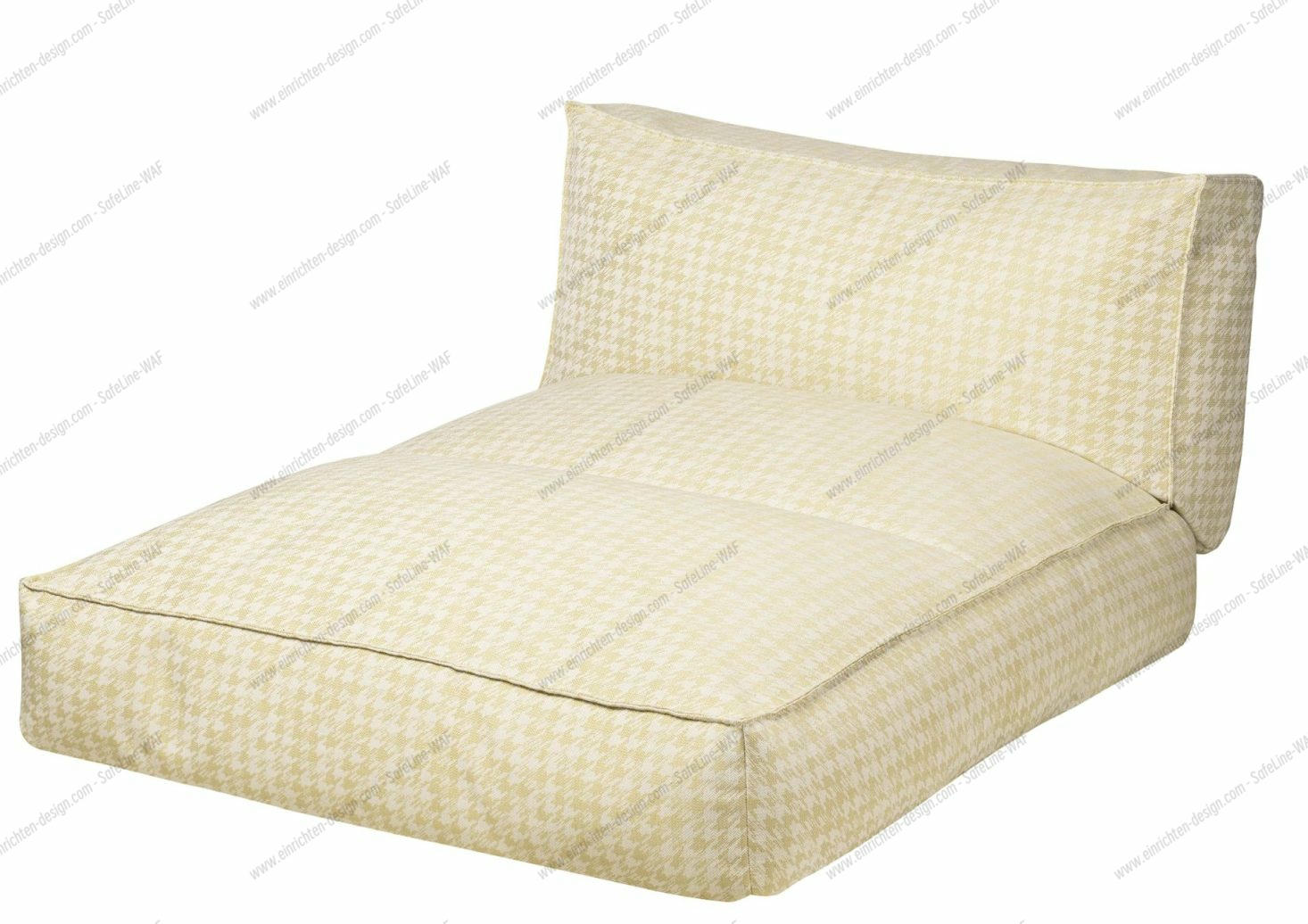 Stay Special Edition Daybed Outdoor Blomus Twigh Sun Beige Blomus Twigh Sun Tagesbett für den Außenbereich mit Hahnentrittmuster, ideal zum Entspannen.