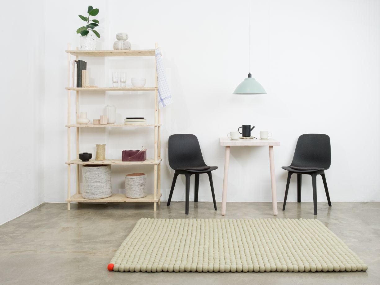 Big One Rectangular Felt carpet 180 x 260 cm myfelt Green beige