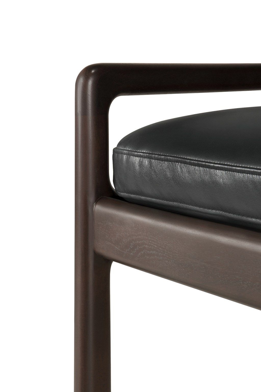 Jack Bench Bench with seat cushion leather black Ethnicraft