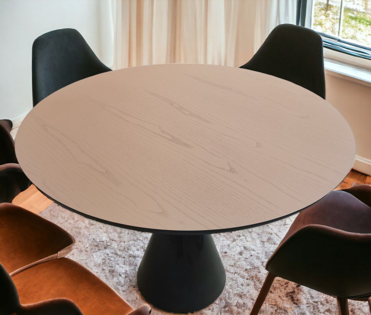 Pion dining table round Ø 100 x H 74 cm / NUDE Sancal SINGLE PIECE