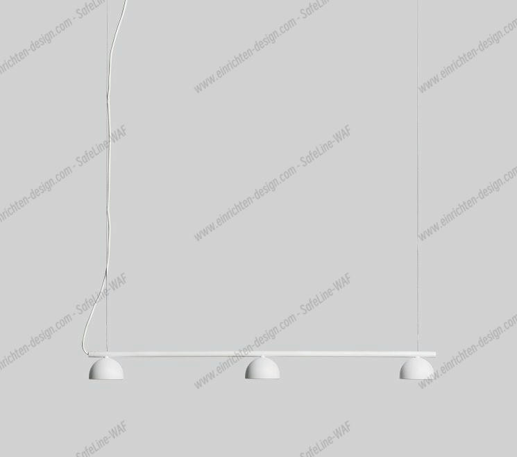 Weiße Blush Rail Pendelleuchte von Northern mit drei Leuchten, modernes Design für Wohnräume.