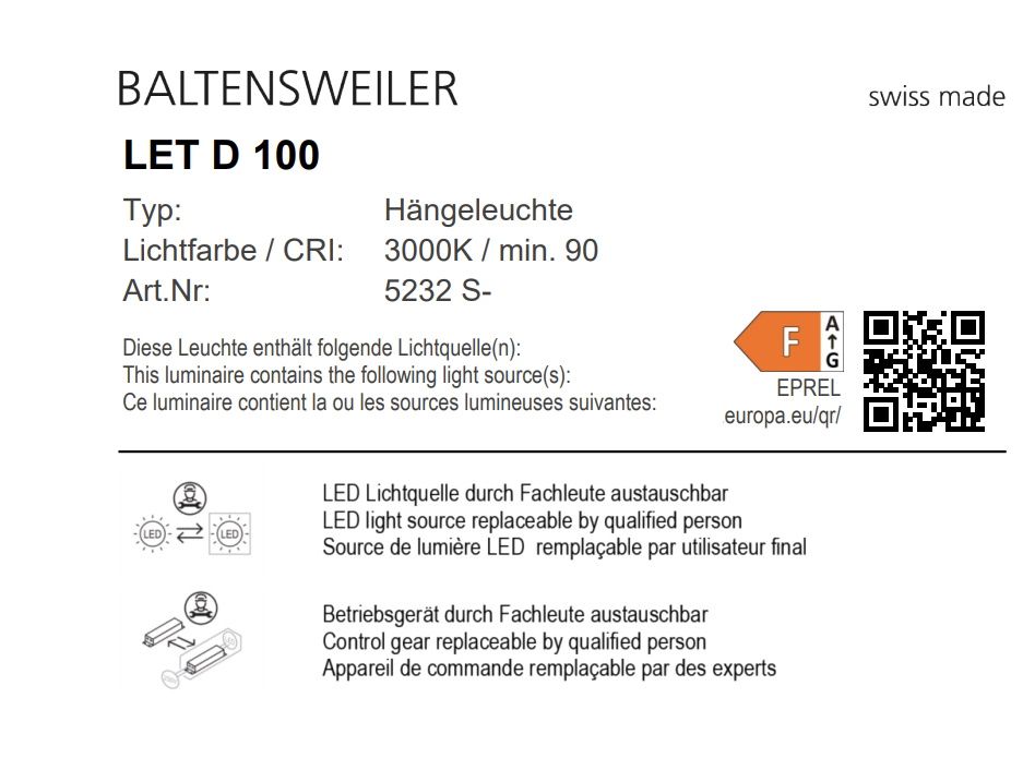 LET D Pendant Light Baltensweiler