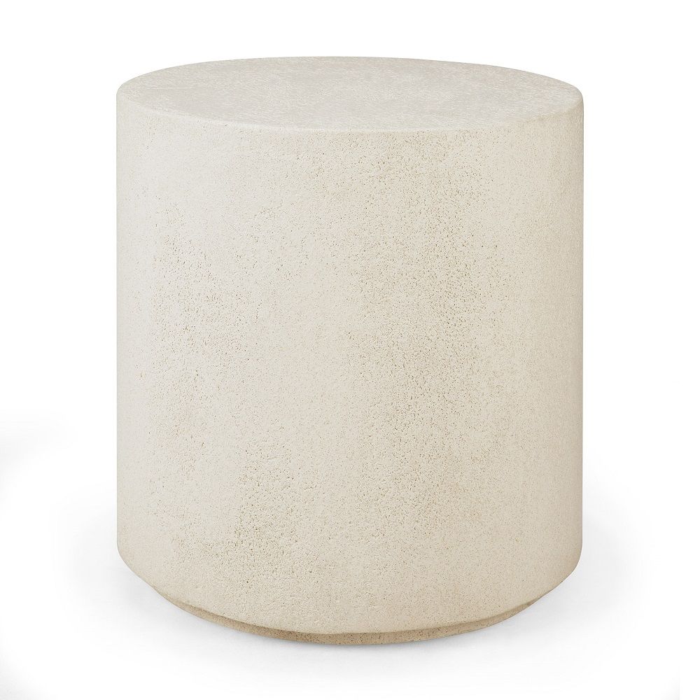 Elements Coffee Table Microcement Off White Round Ethnicraft 