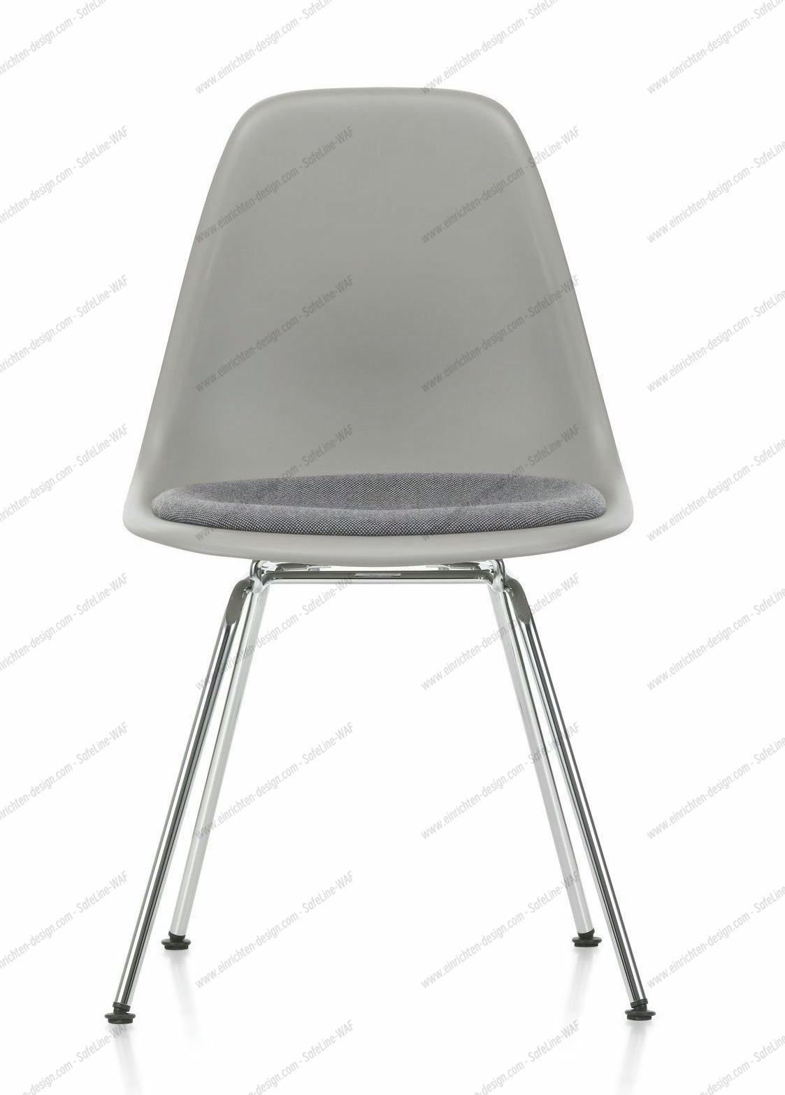 Eames Plastic Side Chair DSX Chair with seat cushion Vitra