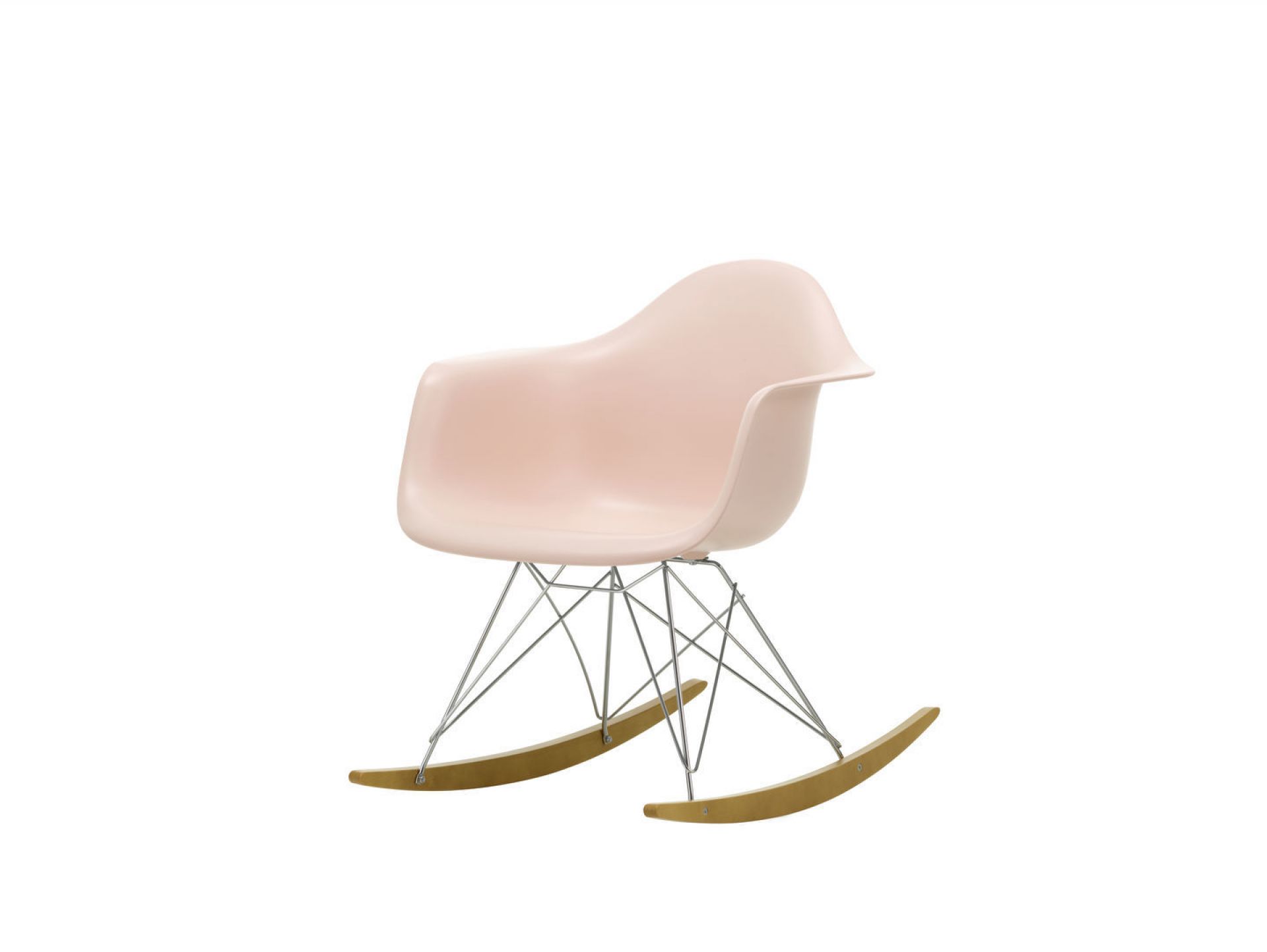 Eames Plastic Arm Chair RAR Rocking Chair Vitra Maple dark - Chrome - White