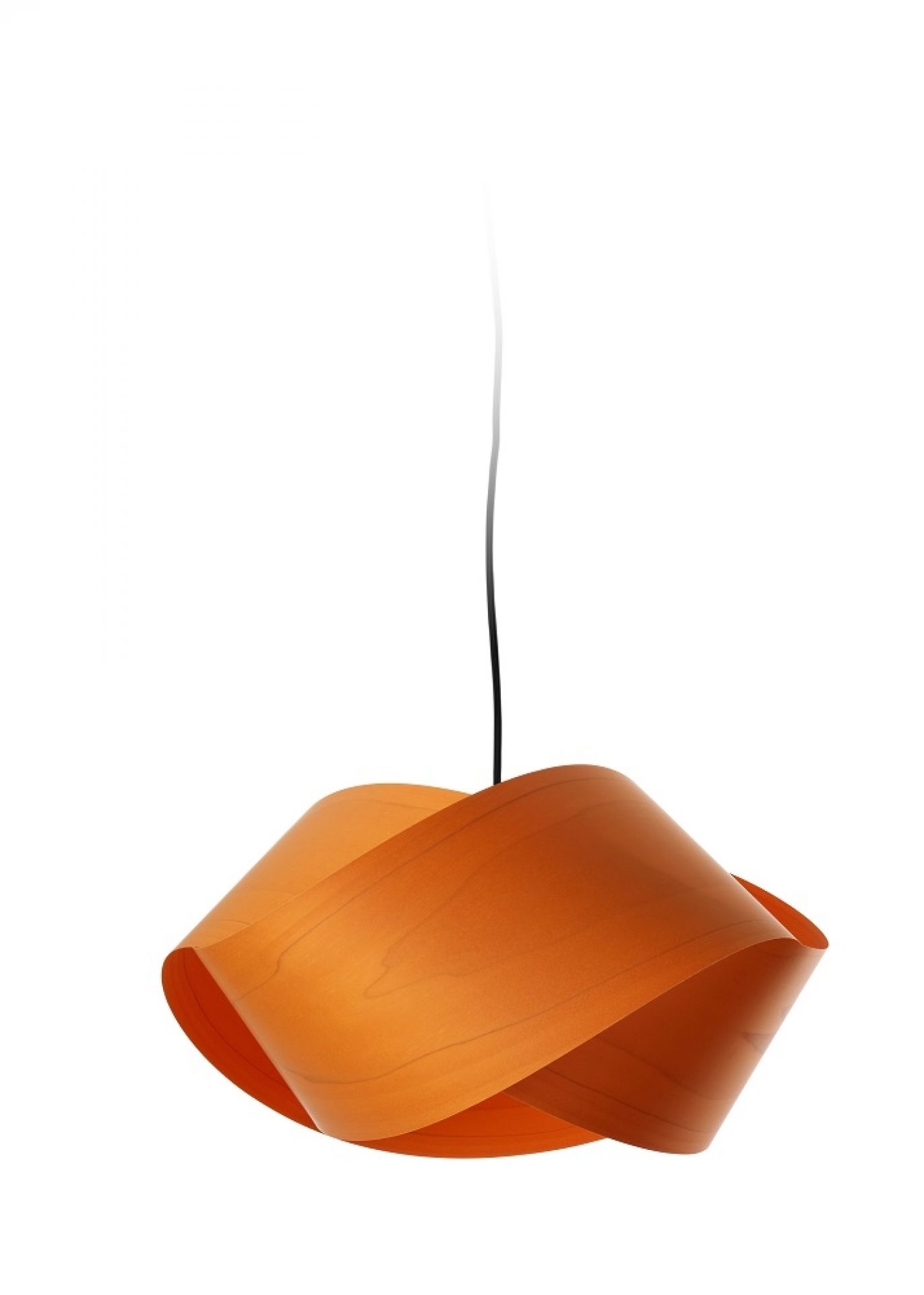 Nut Suspension Pendant Lamp Cable and Canopy in Black Shade in Orange LZF Lamps