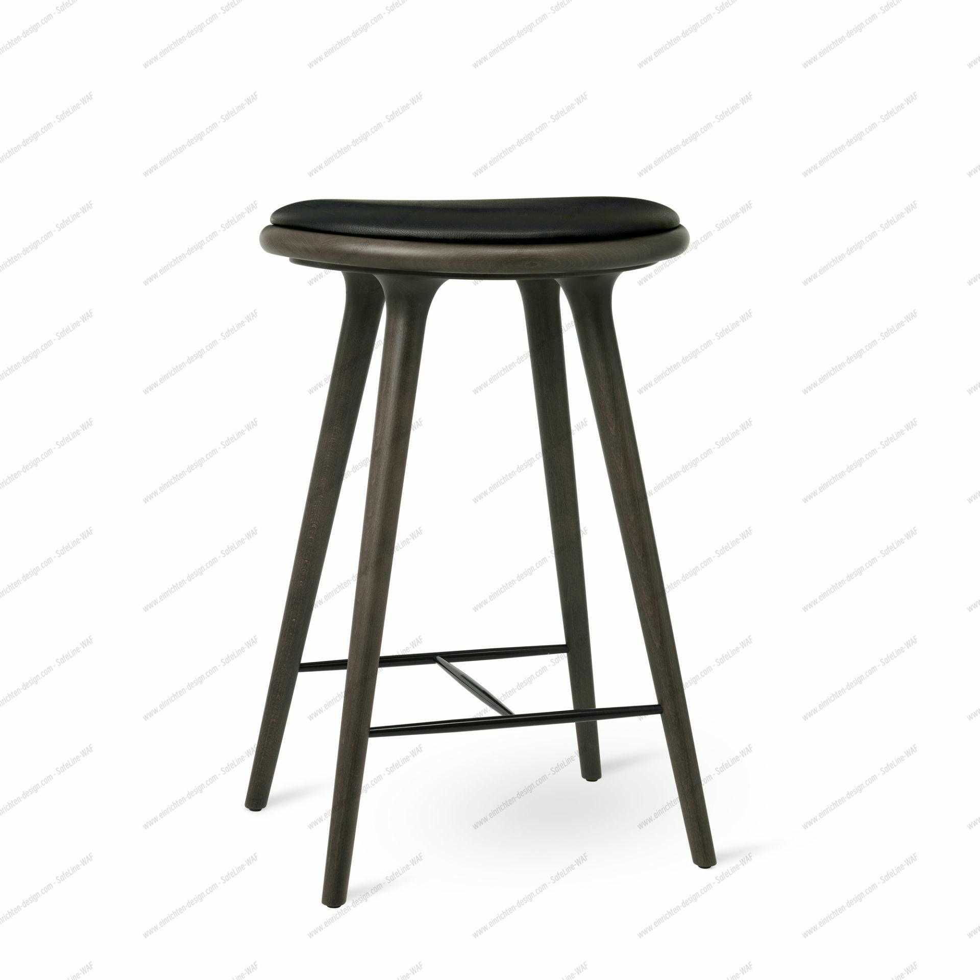 Stool / bar stool Sirka grey colored solid beech Mater 69 cm