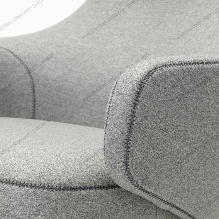 Grand Repos Armchair + Ottoman Vitra Polished Cosy Pebble