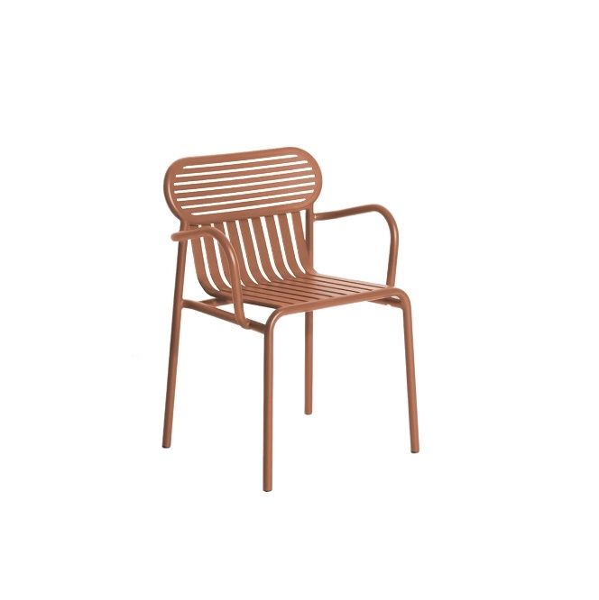 Week-End Garden Chair with Armrests Petite Friture Terracota