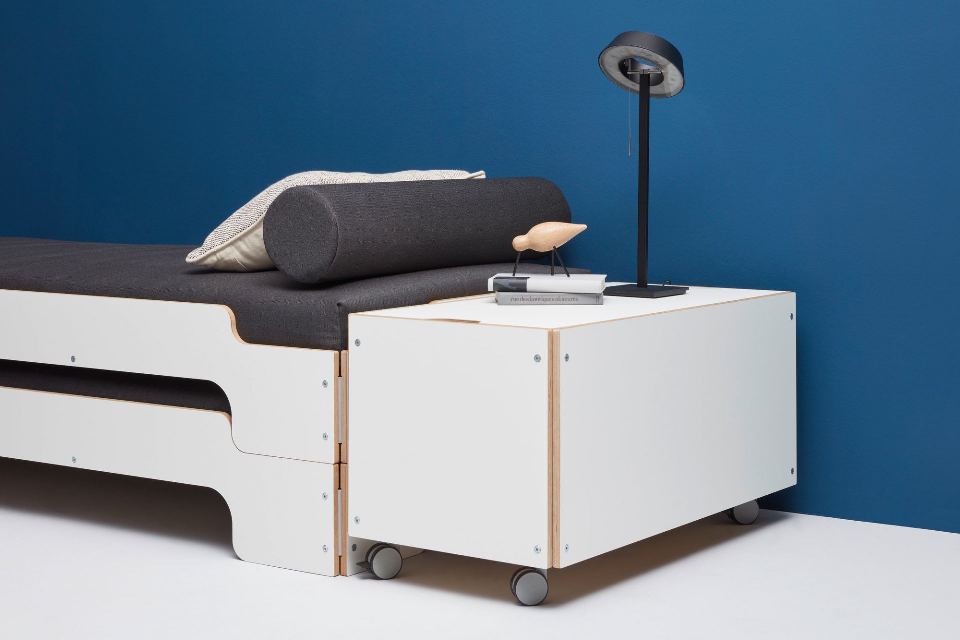 Comfort Bedding box CPL White on wheels Müller Möbelwerkstätten