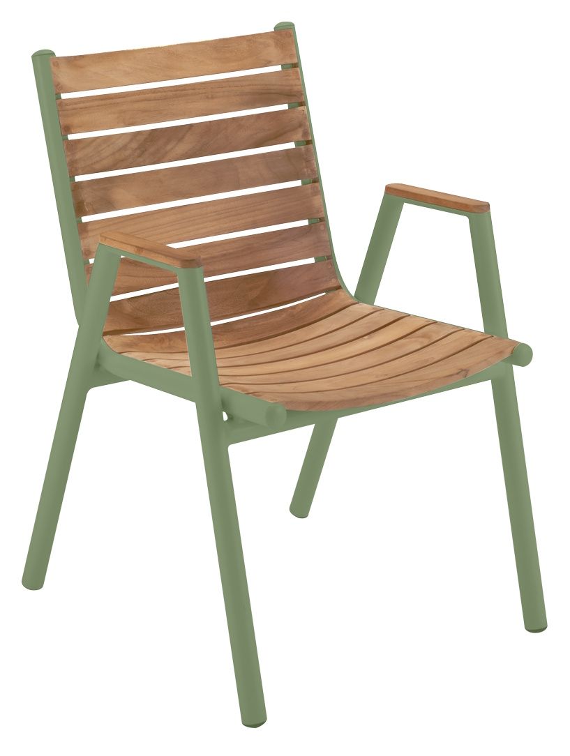 Pilotis armchair with armrests teak outdoor Fermob