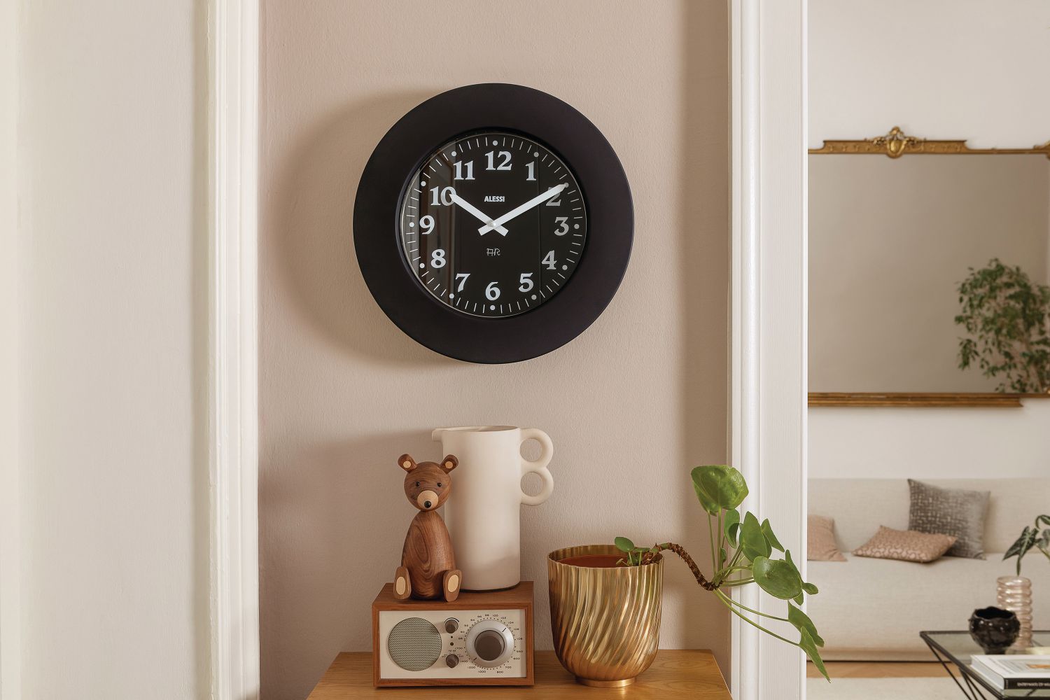 Momento Wall Clock 11 B Black Alessi 