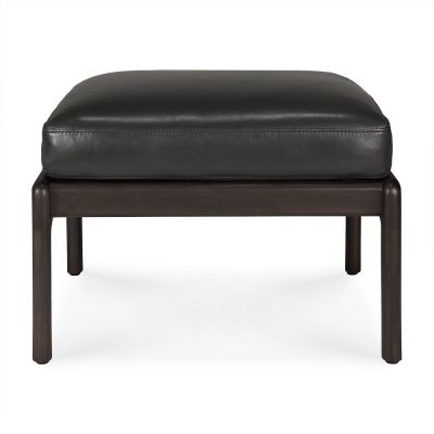 Jack Footstool Mahogany Ethnicraft Dark brown / leather black