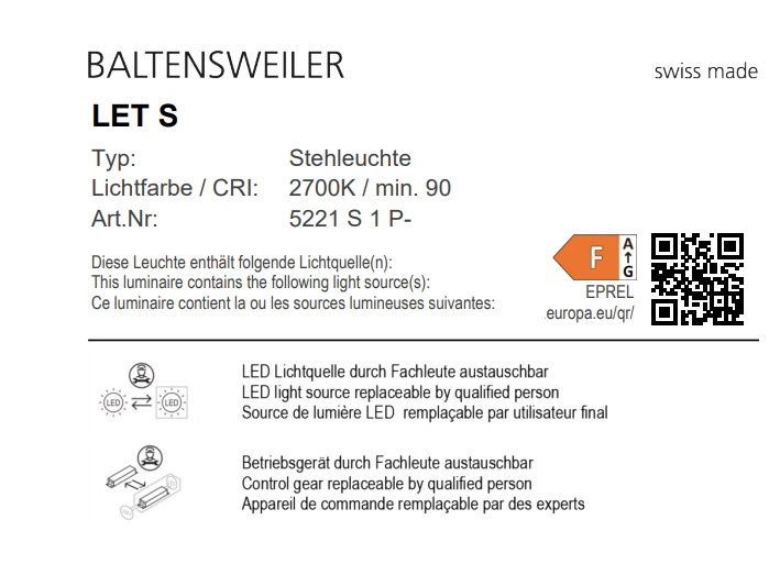 LET S Floor Lamp Black Baltensweiler