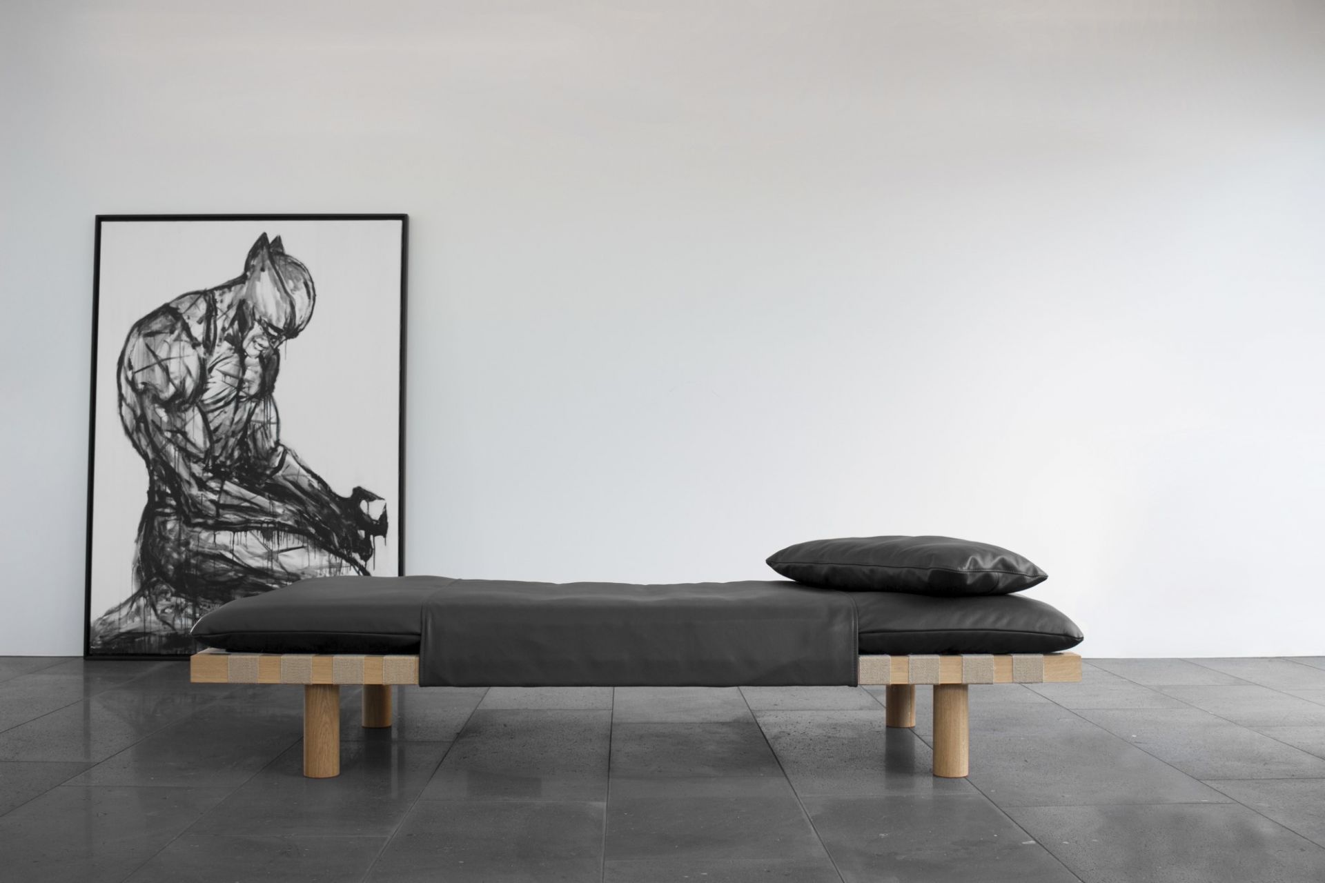 Pallet Daybed Leather Pulpo-Black