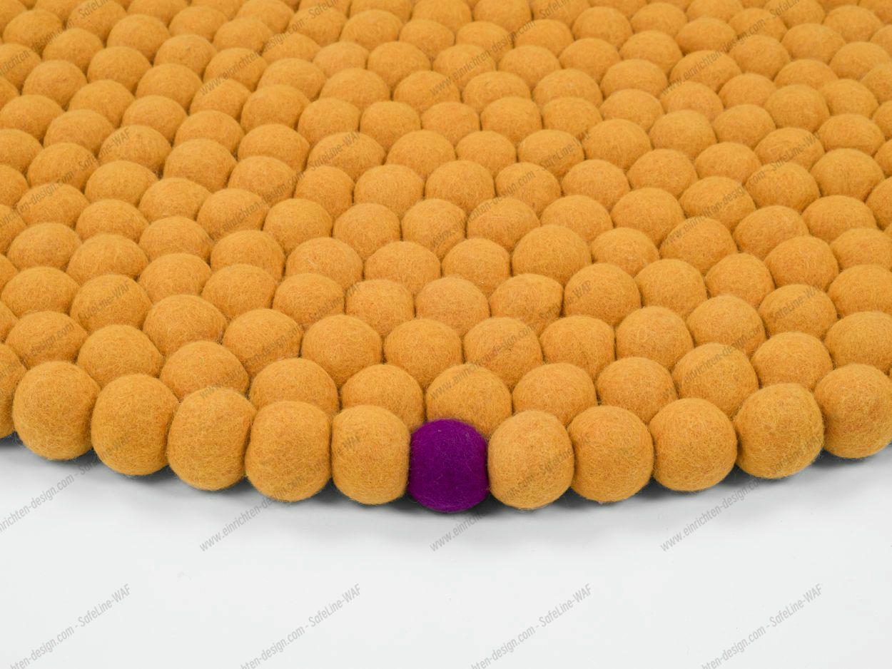 Big One Round Felt carpet Ø 200 cm myfelt Ochre yellow