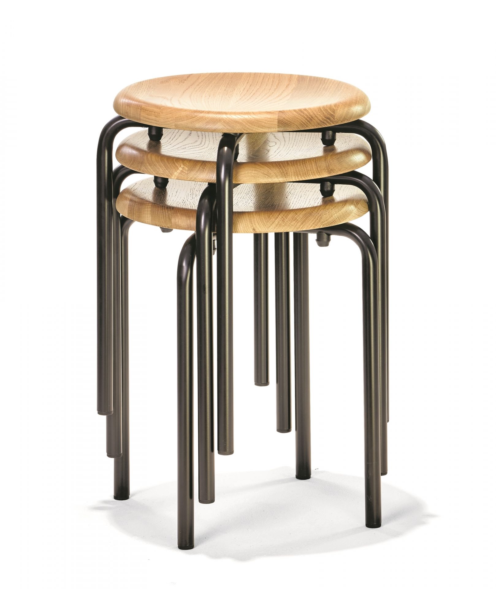 Tom Stacking stool Richard Lampert natural / light pink