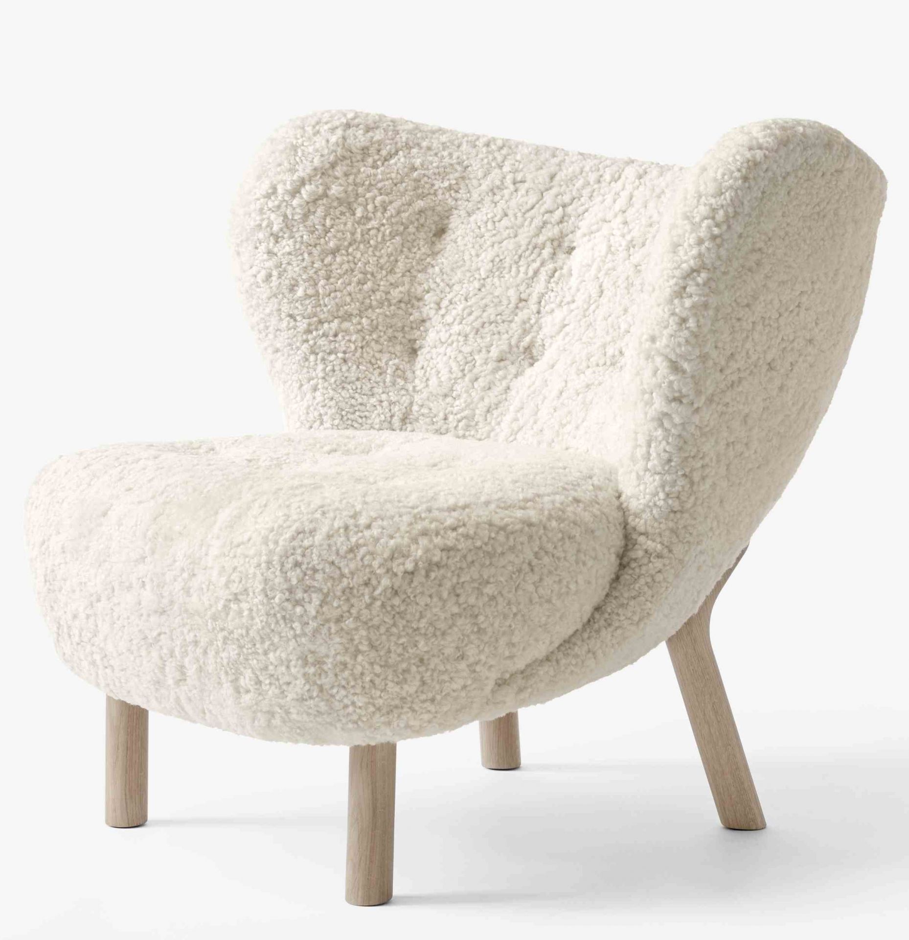 Little Petra VB1 Lounge Chair Andtradition oak white - Moonlight - without stool