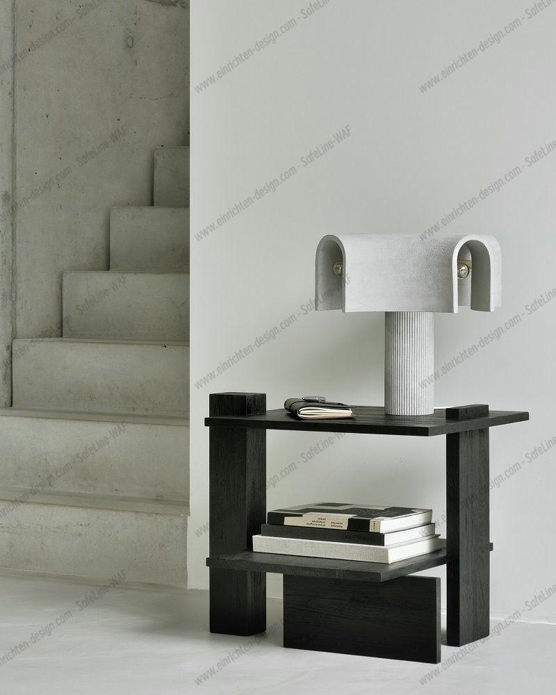 Teak Abstract Side table Black Ethnicraft